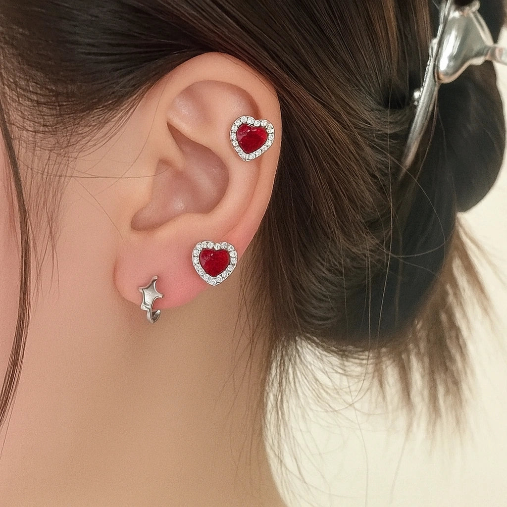 Aretes Corazón Promesa ❤️✨ | Baño en Oro + Caja Gratis