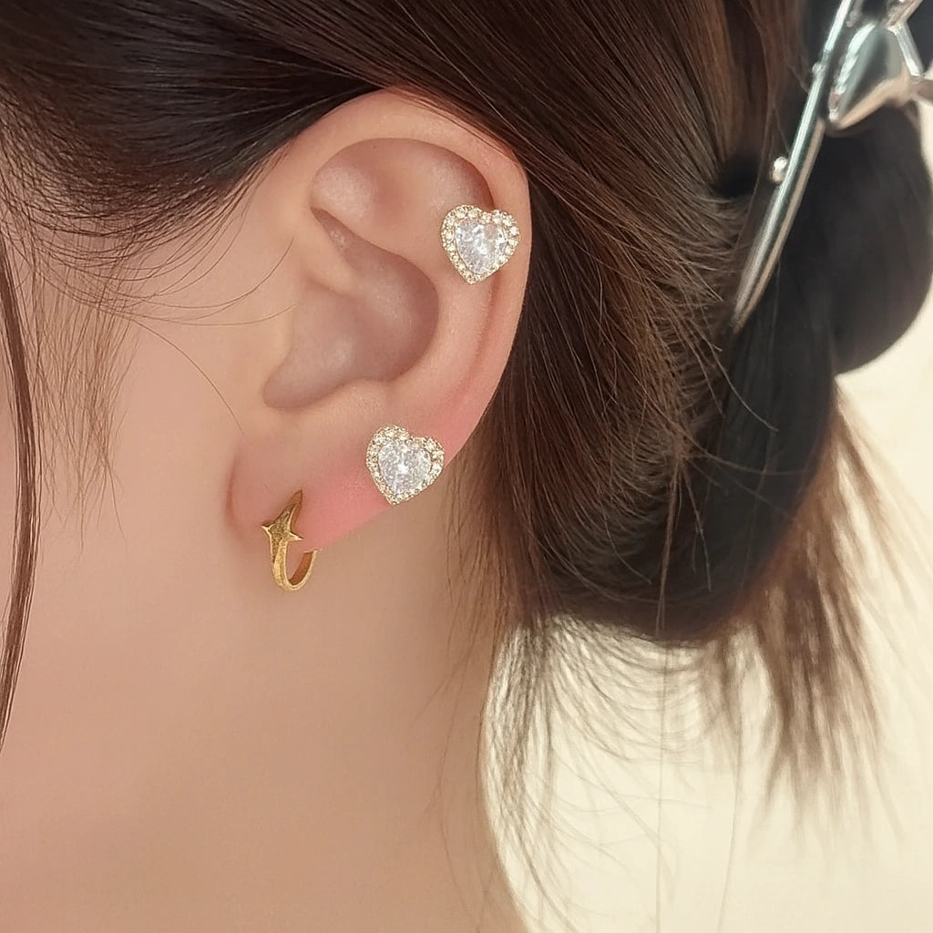 Aretes Corazón Promesa ❤️✨ | Baño en Oro + Caja Gratis