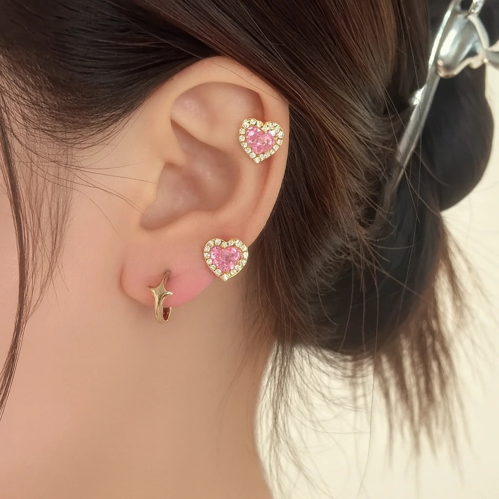 Aretes Corazón Promesa ❤️✨ | Baño en Oro + Caja Gratis