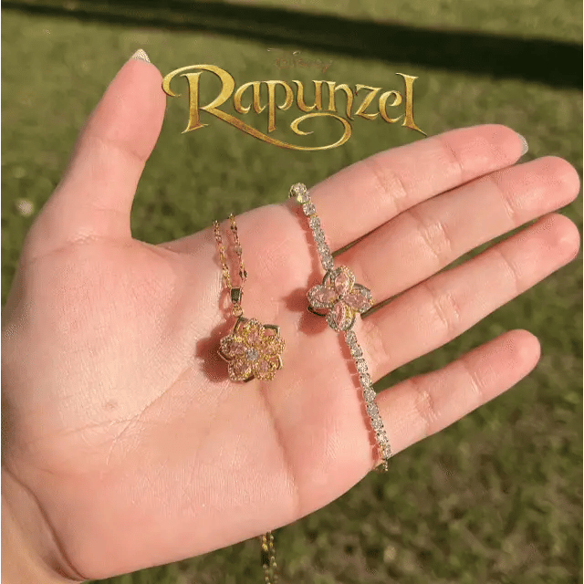 Set Giratorio de Rapuncel | Baño de Oro + Caja de Rosas Gratis✨