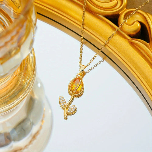 Collar Tulipan | Baño de Oro + Caja Gratis 🌷✨