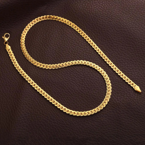Cadena Escama de Dragón 🔥 | Bañada en Oro 18K + Estuche Gratis