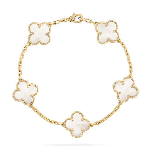 Pulsera Trebol Van Cleef | Baño de Oro + Caja Premium Gratis✨