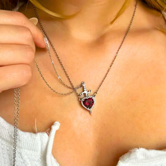 Collar Alianza Sagrada ✨❤️‍🔥 | Baño en Oro Blanco + Estuche Gratis