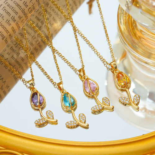 Collar Tulipan | Baño de Oro + Caja Gratis 🌷✨