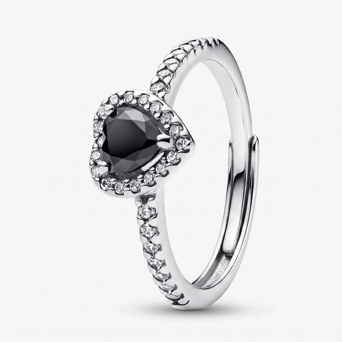 Anillo Corazón Ajustable 💗 | Plata 925 + Baño en Oro Blanco con Caja Gratis ✨