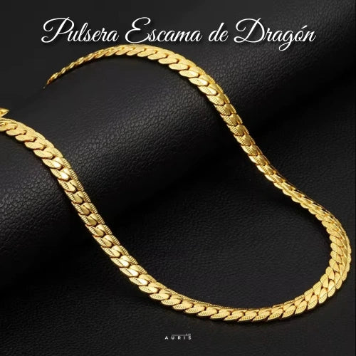 Pulsera Escama Dragón 🐲🔥 | Baño de Oro 18K + Estuche Gratis