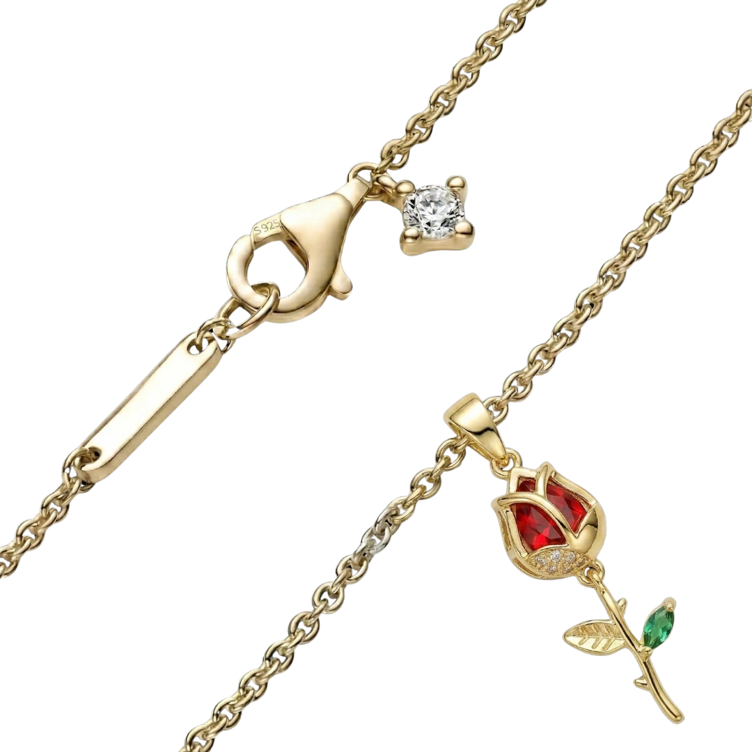 Collar Rosa Eterna 🌹✨ | Baño de Oro + Estuche Premium Gratis