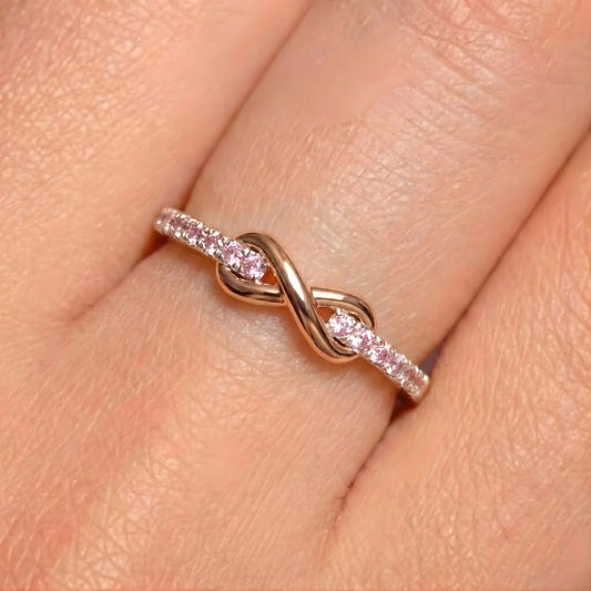 Anillo Promesa Infinito | Baño en Oro Blanco + Estuche Premium Gratis✨