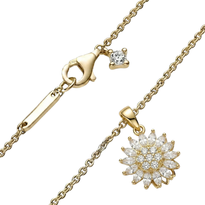 Collar Girasol Giratorio 🌻✨| Baño en Oro + Estuche Girasol Gratis