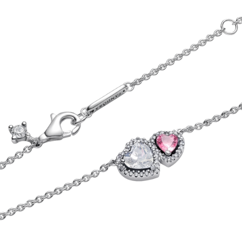 Collar Halo Hearts ❤️| Baño en Oro Blanco + Estuche Gratis✨