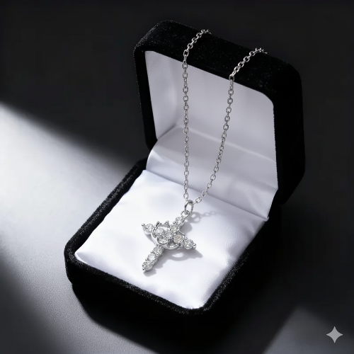 Collar Cruz Corona 💛 | Baño en Oro + Estuche Premium Gratis✨